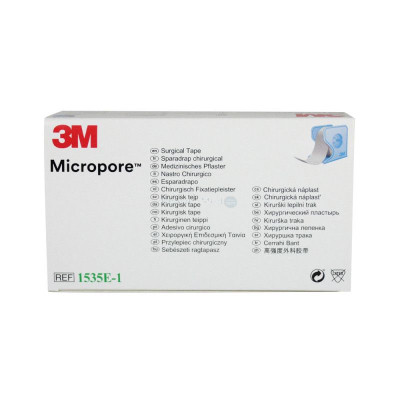 MICROPORE sparadraps microporeux - 9,14mx1,25cm - 12 rouleaux + dérouleur