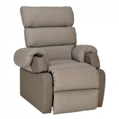 COCOON1 Fauteuil releveur simili taupe 1 moteur L50-P45/55