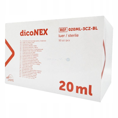 Seringues ZARYS dicoNEX sans latex - 20ml - 50pc