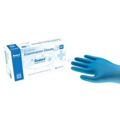 Gant Nitrom ROMED bleu non poudré - M - 100pc