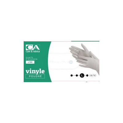 Gants vinyl poudrés MEDIUM CA - 100pc