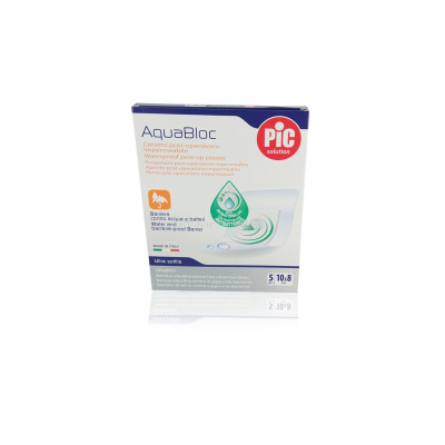 AQUABLOC Pansements transparents post-op ST antibactériens - 10x8cm - 5pc