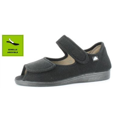 Pantoufles orthopédiques coton noir - Taille 42