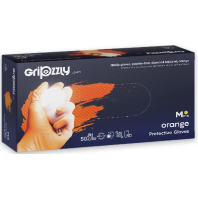Gants nitriles GRIPZZLY texturés diamand noir - Small - 50pc