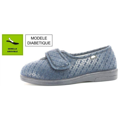 Pantoufles Sand Arlequin diabétique bleu - Taille 42