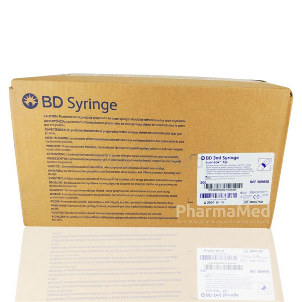 Seringues BD3ml luer-lock centré .....(200pc) - Seringues BD3ml luer-lock centré .....(200pc)