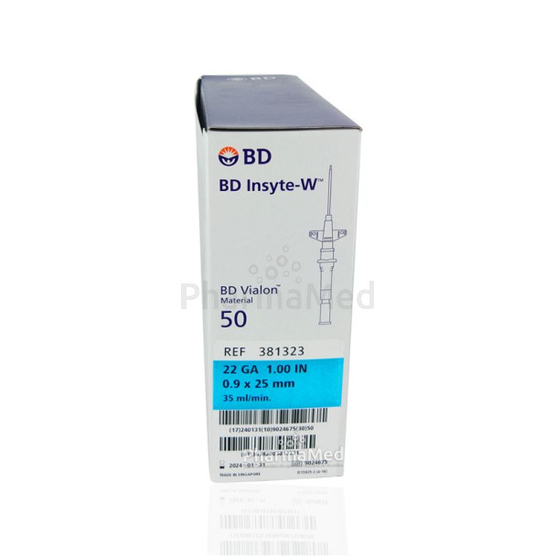 INSYTE-W cathéter/ail. IV 22G1 0,9x25mm /50pc