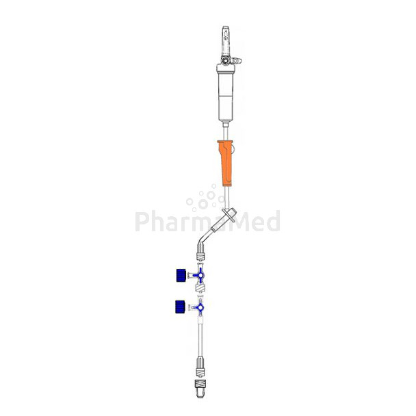 Set de perfusion Y DIALEX  3 voies + 100cm, 290cm - 50pcs