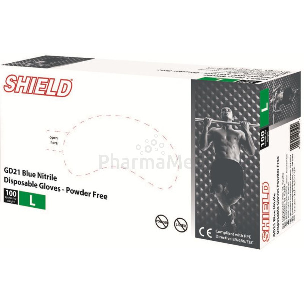 Gants nitrile BLEU GD21 non poudrés M - 100pc