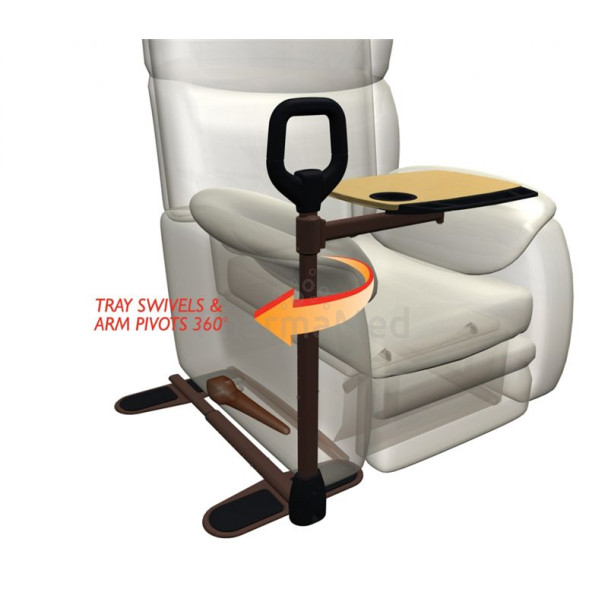 Table de fauteuil avec poignée de transfert - Table de fauteuil avec poignée de transfert
