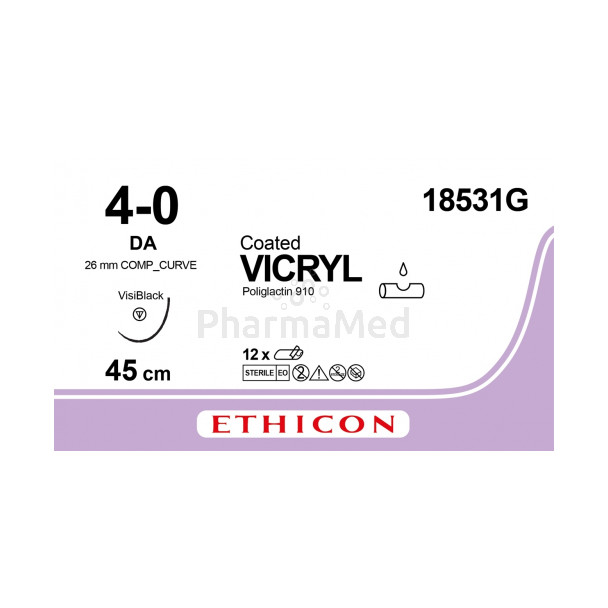 VICRYL 4/0 18531G DA 45cm - 12draden