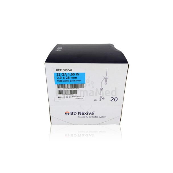 BD Cath. fermé double port 1,3x32mm - 22G (0,9x25mm) - 20pc