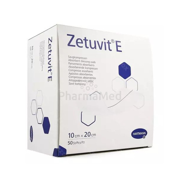 Compresses absorb. non-stériles ZETUVIT E - 10X20cm - 50pc