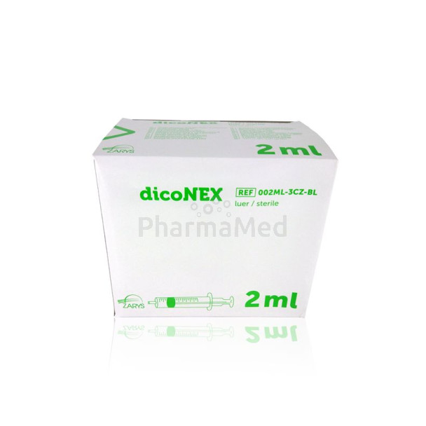 Seringues ZARYS dicoNEX sans latex - 2ml -100pc