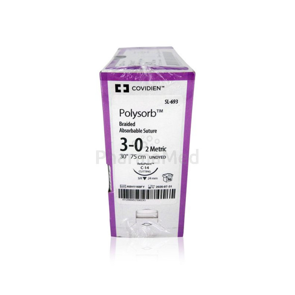 POLYSORB 3/0 SL-693 C-14 75cm incol. (36fils)