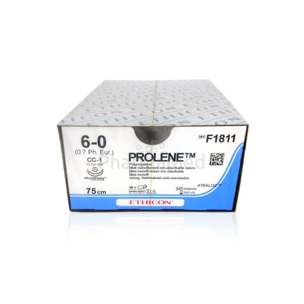 Ethicon PROLENE F1811 6/0 bleu 75cm 13mm/36pc