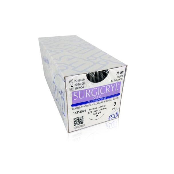 SURGICRYL 910 Metric3.5 USP0 75cm violet/12pc