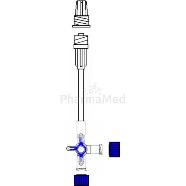 Prolongateur 75cm + robinet 3 voies ....(1pc)