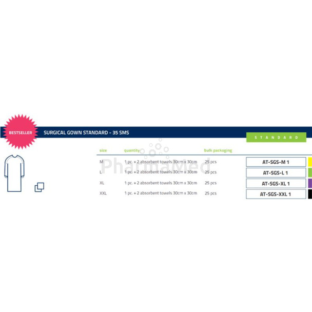 Casaque chirurgicale 35SMS ZARYS - 25pc - XL