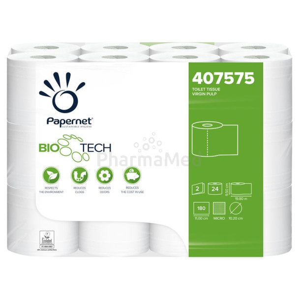 Papier toilette actif BIOTECH 180coupons 2plis  - 1 rouleau