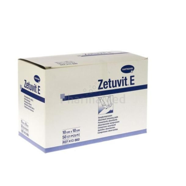 Compresses absorb. non-stériles ZETUVIT E - 10x10cm - 50pc