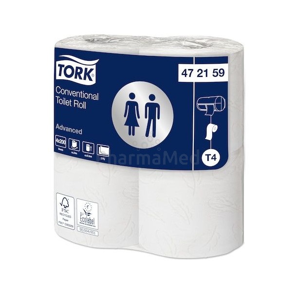 Papier toilette TORK 2plis 200 coupons blanc advanced - 1 rouleau