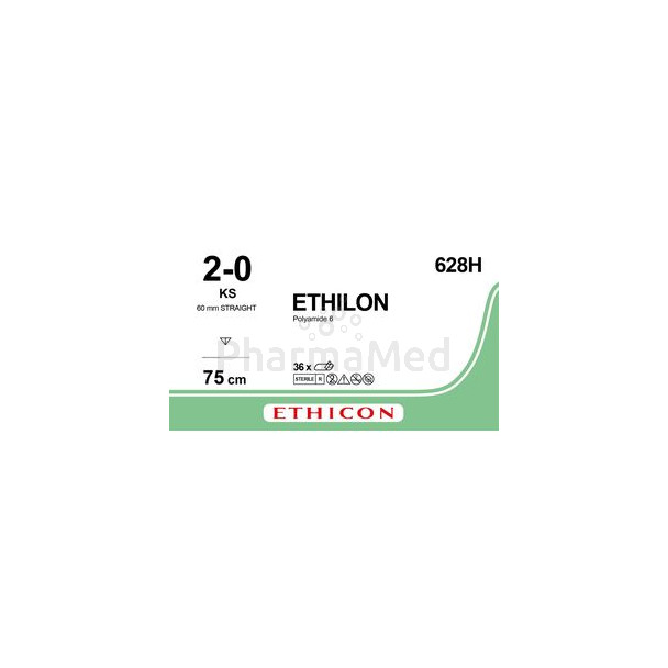 ETHILON 628H USP 2/0 KS noir 75cm - 36 fils