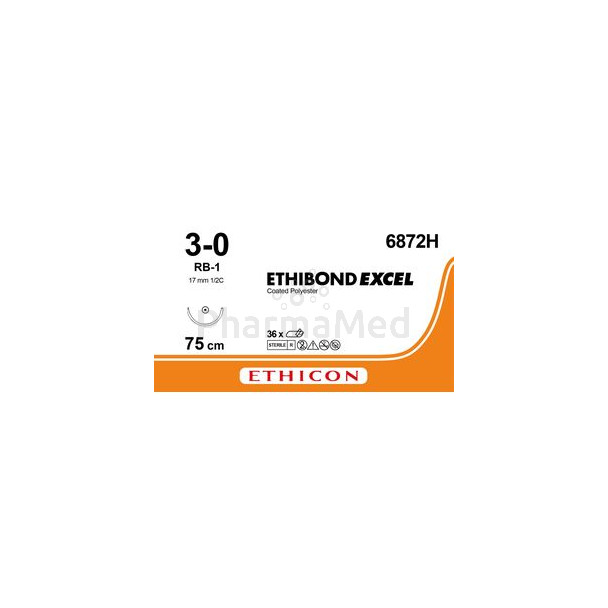 ETHIBOND EXCEL 3/0 6872H RB-1 75cm ..(36fils)