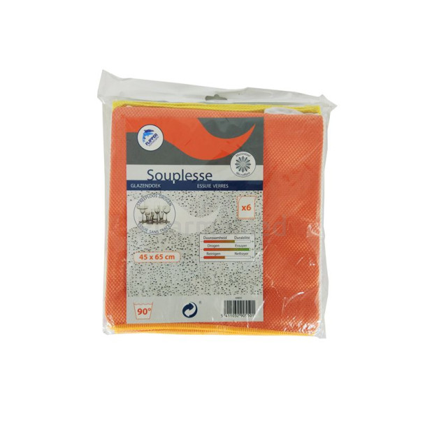 Ess. vaiss. SOUPLESSE micro-fibres 45x65cm - 6pc