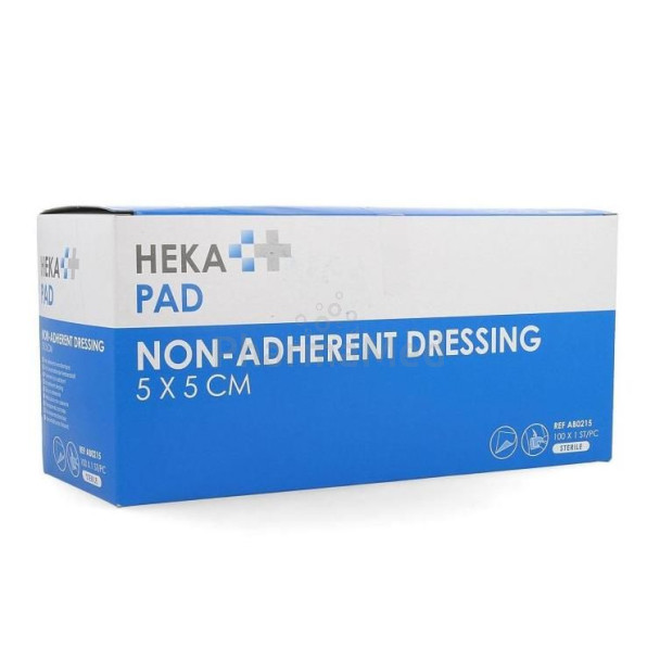 Compresses non-adhérentes HEKA - 5x5cm - 100pc