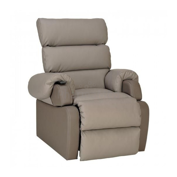 COCOON1 Fauteuil releveur simili taupe 1 moteur L50-P45/55