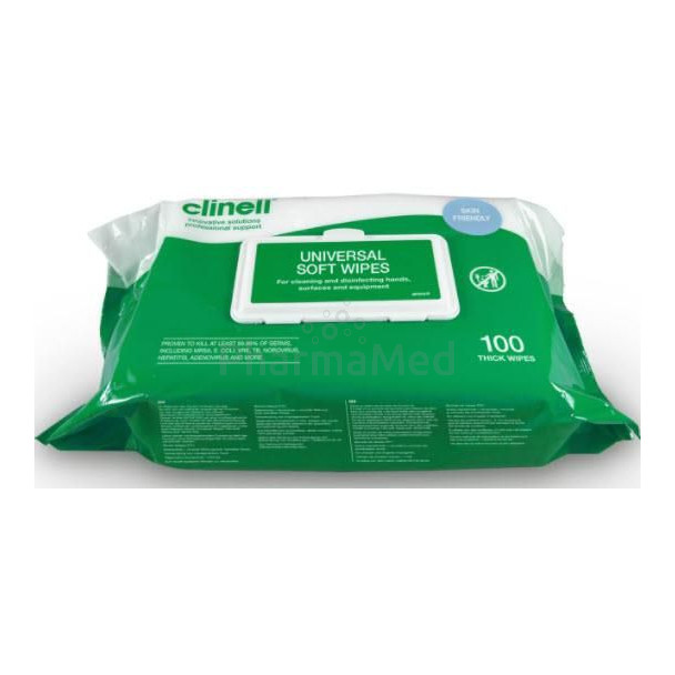 CLINELL lingettes désinfect. nettoy. - 100pc