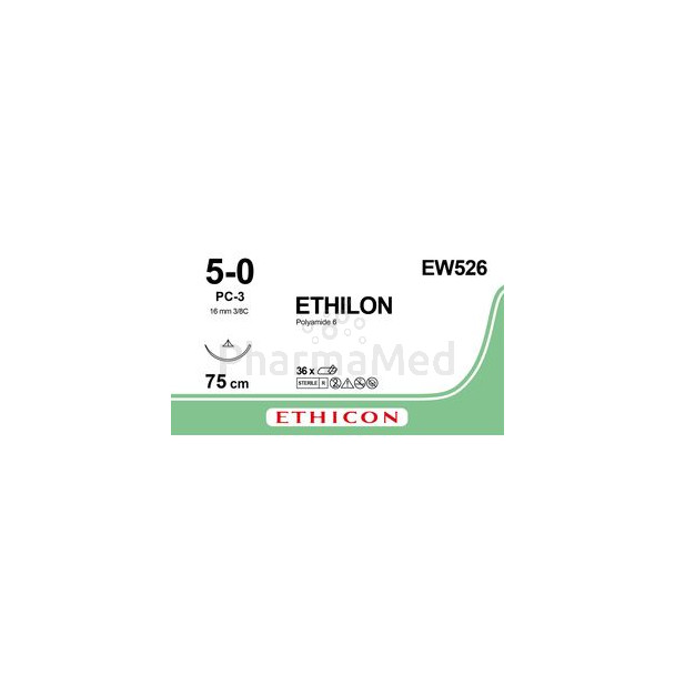 ETHILON 5/0 PC-3 19mm 75cm M1 EW526  (36fils)