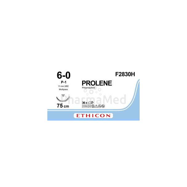 PROLENE F2830H USP6/0 P-1 3/8c MP 75cm - 36 fils