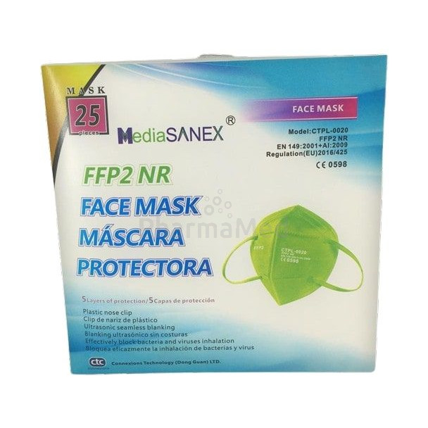 Masques FFP2 vert / GREEN - EN 149:2001+A1:2009 - 25pcs