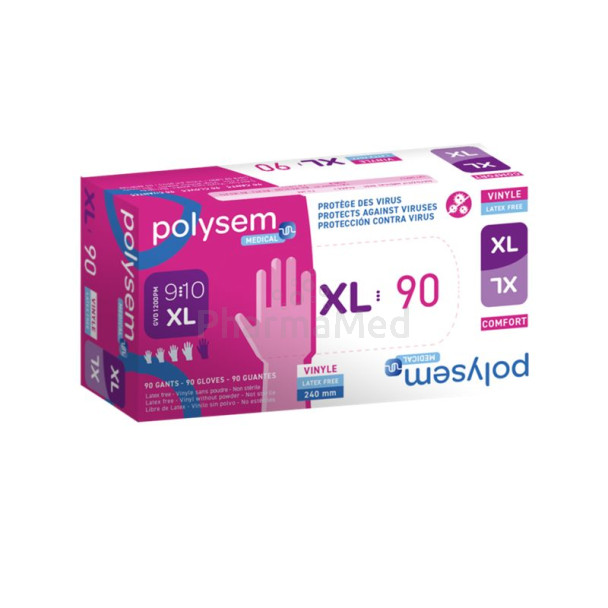 Gants vinyl POLYSEM non poudrés - X-LARGE - 90pc