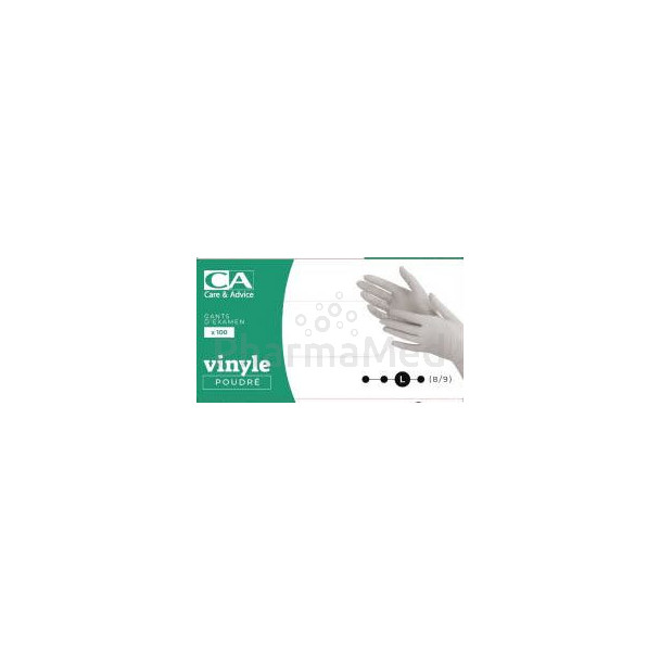 Gants vinyl poudrés MEDIUM CA - 100pc