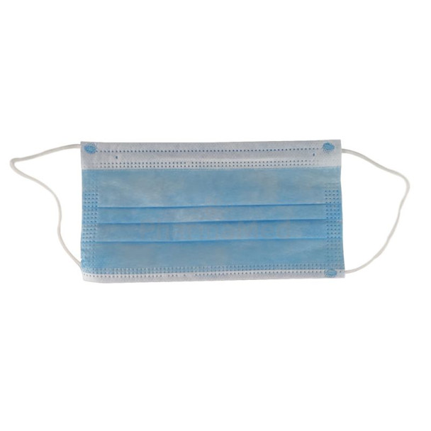 Masques 3 plis TYPE IIR bleus élastiques  - 50pc