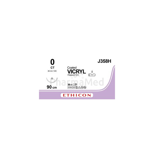 VICRYL 0 90cm violet J358H - 36 fils