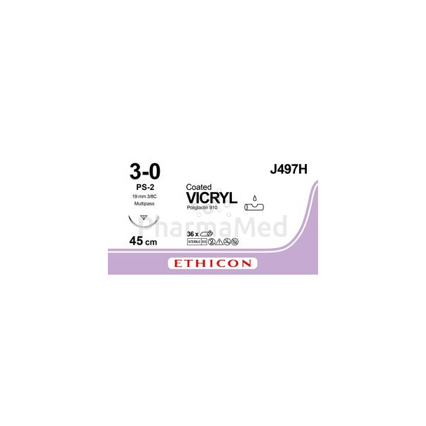 COATED VICRYL  3-0 J497H PS-2 - 36 fils