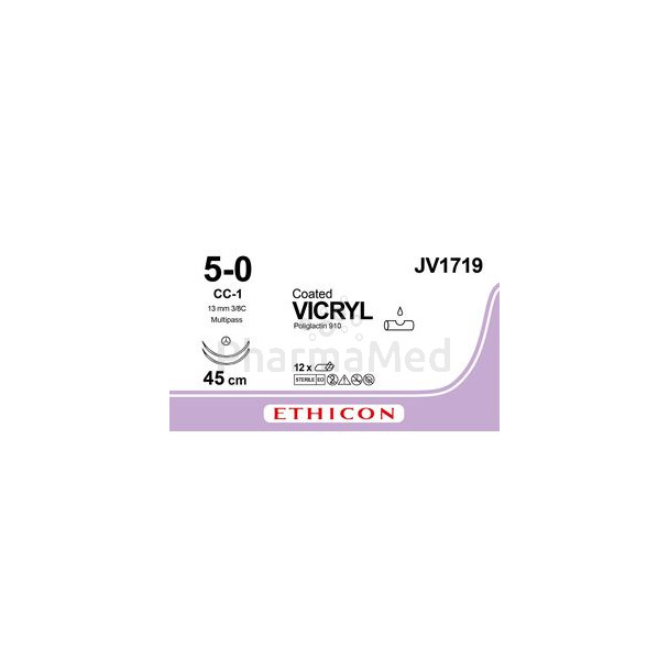 VICRYL USP5/0 coated/braided CC-1 45cm - 12fils