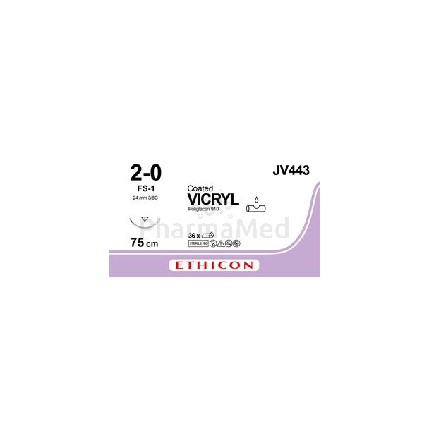 VICRYL JV443 USP2/0 undyed braided FS-1 75cm - 36 fils
