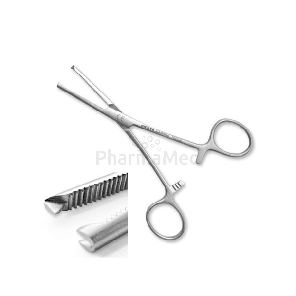 Pince KOCHER métal 12,5cm droite avec griffes - 1pc