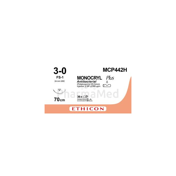 MONOCRYL+ MCP442H USP3/0 FS-1 24mm 70cm - 36fils