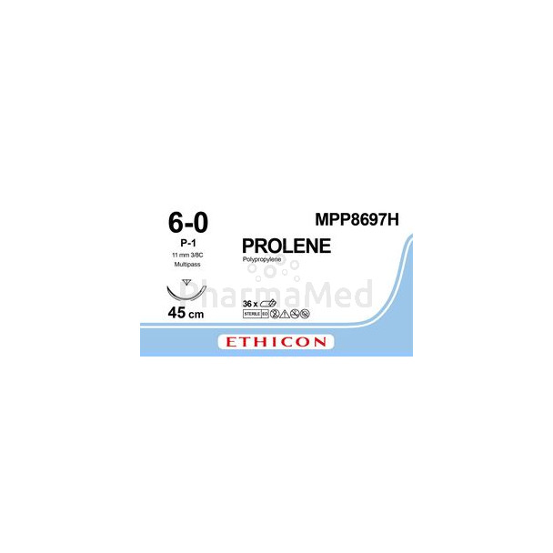 Ethicon PROLENE MPP8697H 6/0 bleu 45cm/36fils
