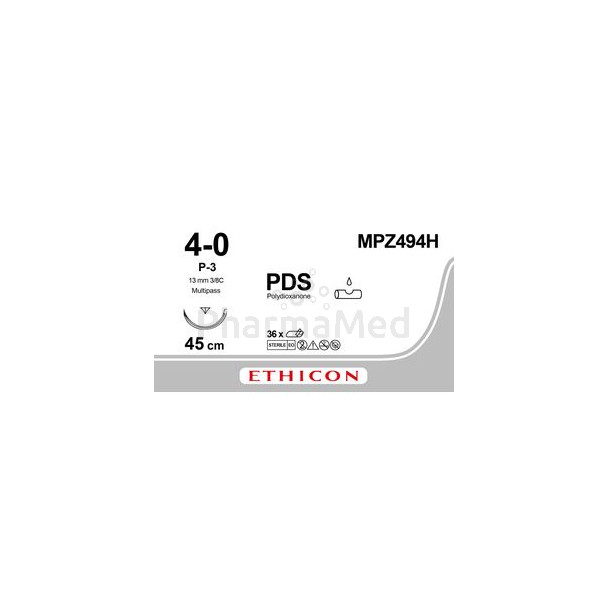 ETICON PDS 4/0 MPZ494H P3 3/8 45cm prime/36pc