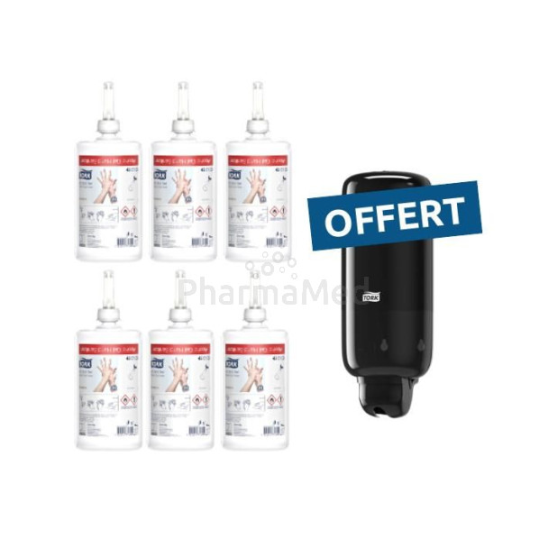 Pack 1 TORK 6 x 1L gel + 1 dist. noir gratuit