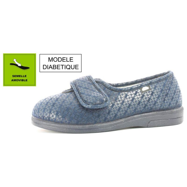 Pantoufles Sand Arlequin diabétique bleu - Taille 36