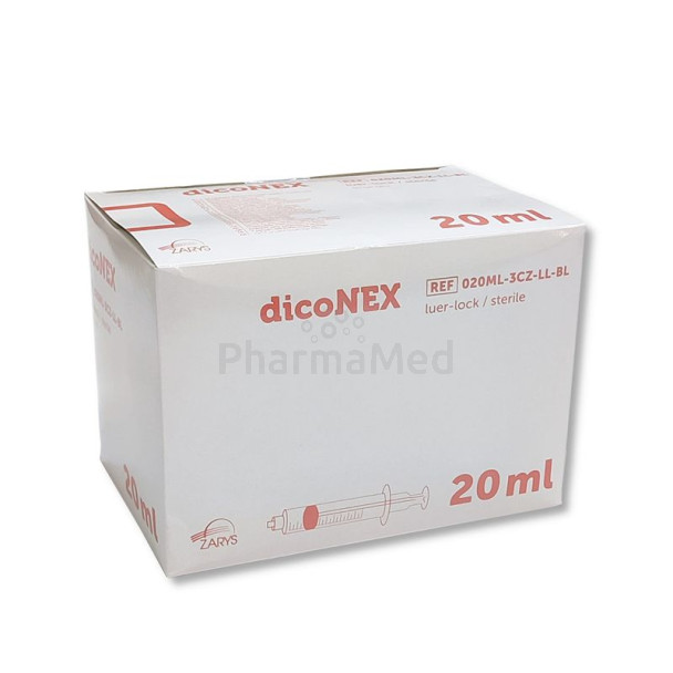 Seringues ZARYS dicoNEX 20ml luer lock /100pc - Seringues ZARYS dicoNEX 20ml luer lock /50pc