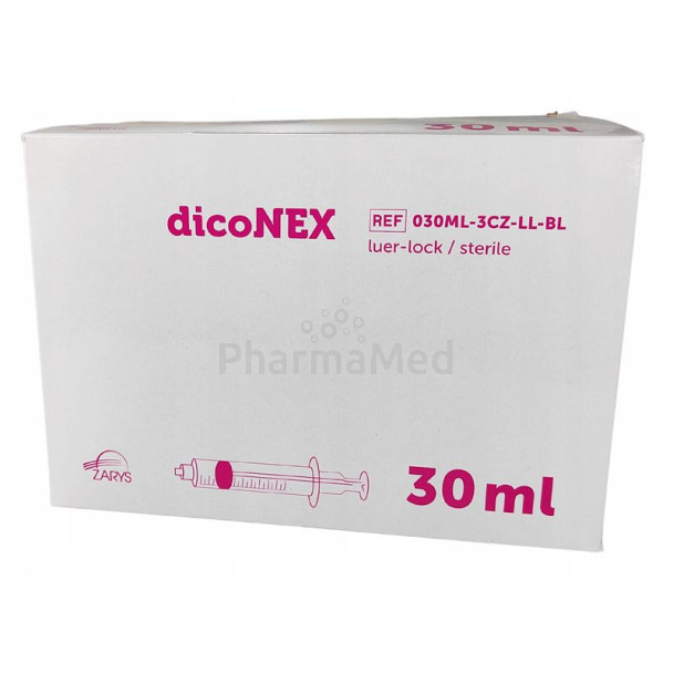 Seringues ZARYS dicoNEX 30ml luer lock /100pc - Seringues ZARYS dicoNEX 30ml luer lock /100pc